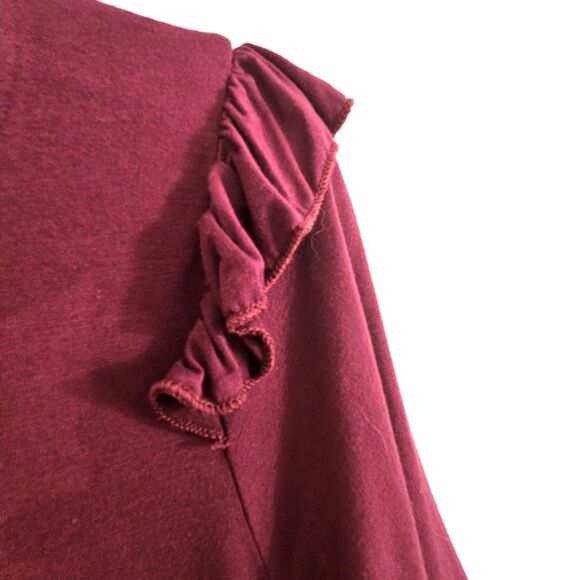 LOVERICHE Dress Womens MEDIUM Red Burgandy Pompom Mini Knit - Picture 6 of 10